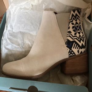 TOMS Esme, Birch Suede/Metallic Jacquard